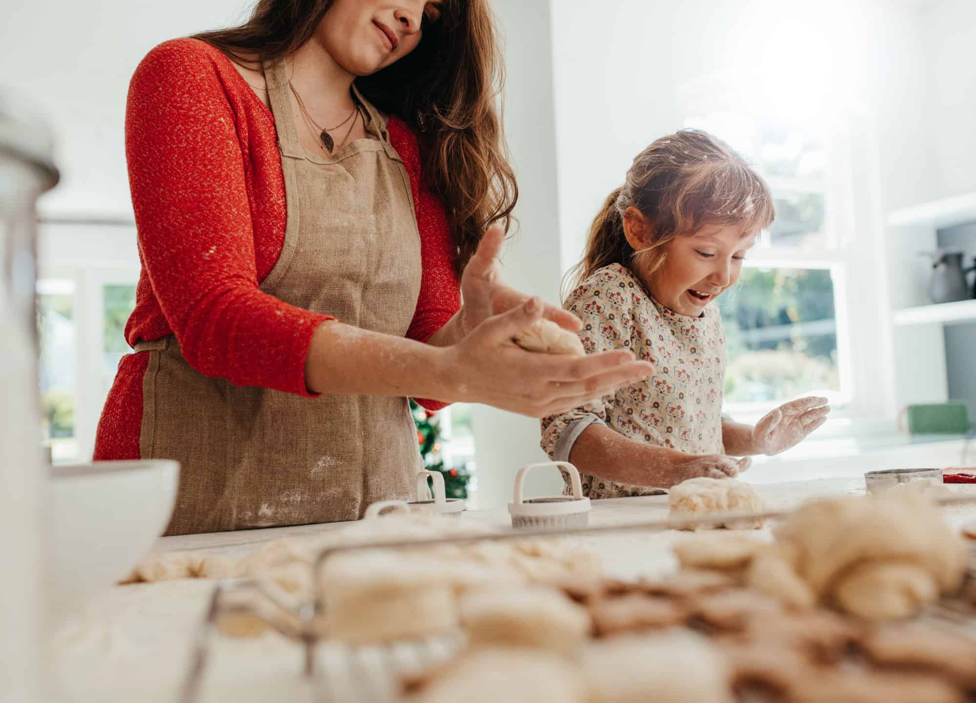 Parent and Child Christmas Cookie Baking Crew Aprons (Set of 2